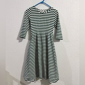 Dainty Jewells Green and White Striped Dress